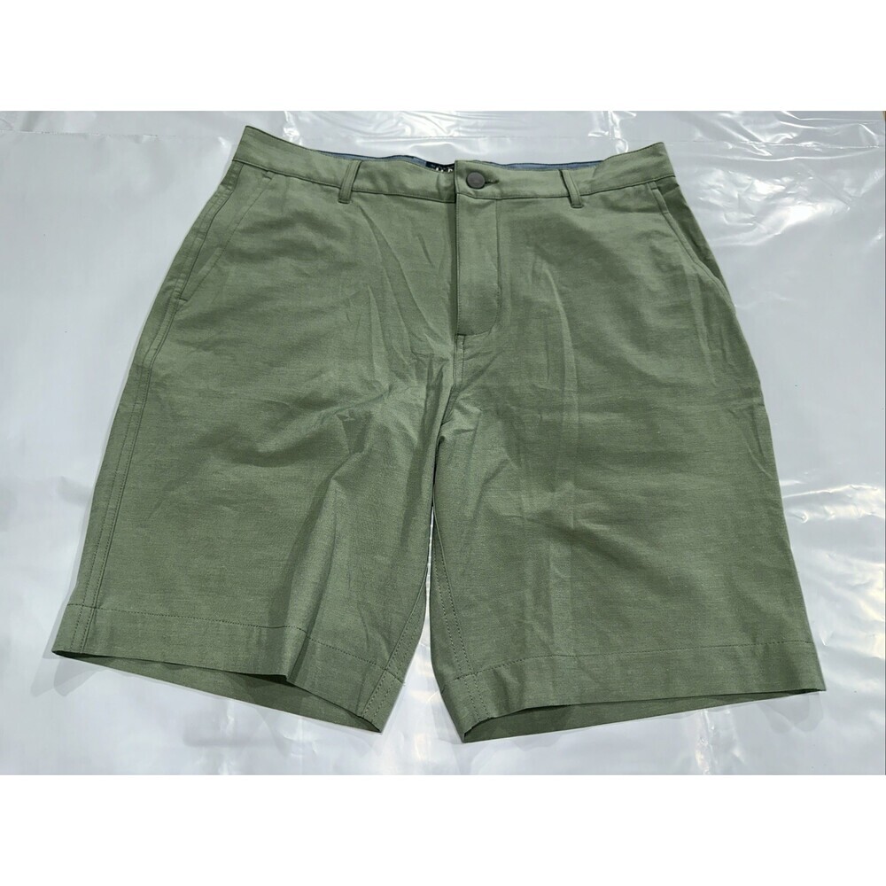 All Day Shorts Men's 33 Green Flat Front 9" Inseam Chino Golf Performance CEB035